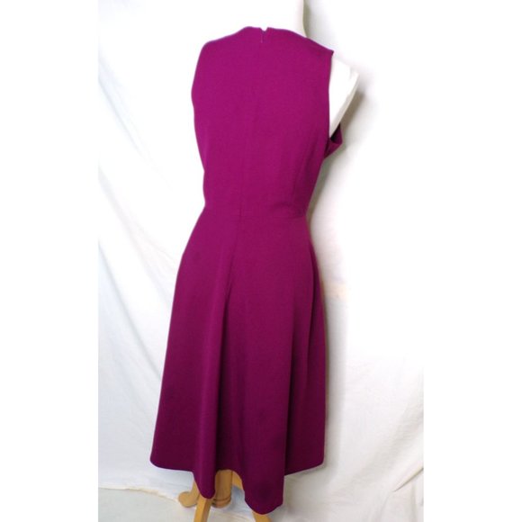 DRESS THE POPULATION Catalina Fit & Flare Dress Dark Magenta Large (8-10) - Picture 8 of 9